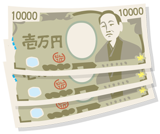 一万円札のイメージ（＊イラスト：Meeeさん）