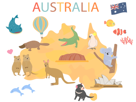 オーストラリアのイメージ（＊イラスト：UMIさん）