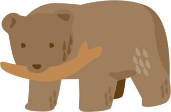 木彫りの熊のイメージ（＊イラスト：うどんさん）