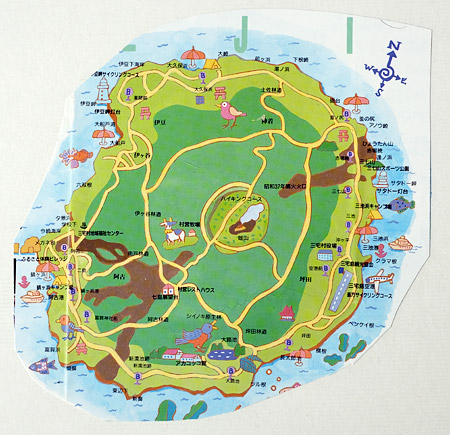 三宅島の地図　観光のイラストマップ