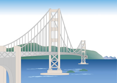 海峡大橋のイメージ（＊イラスト：casa4さん）