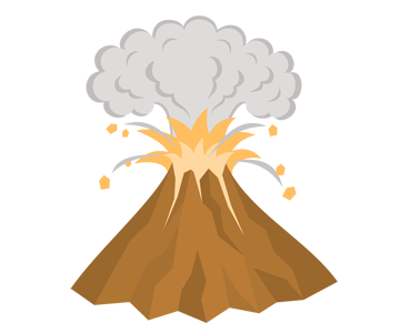 山が噴火するイメージ（＊イラスト：九宮駆さん）