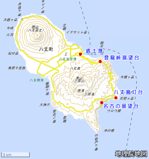 八丈島の地図　地理院の地図