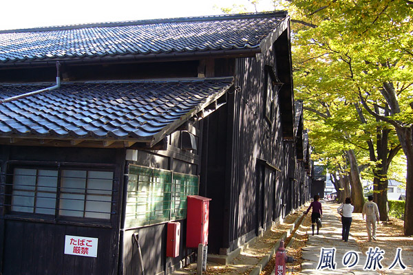 山居倉庫とケヤキ並木の紅葉　東北ツーリングの写真