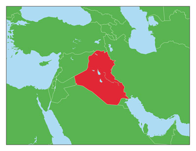 イラクの地図のイメージ（＊イラスト：ナロンエースさん）