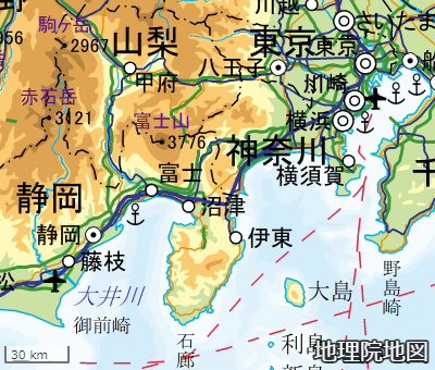 静岡の地図（地理院の地図）
