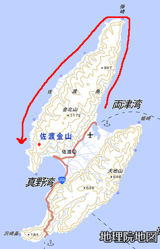 佐渡島の地図　地理院の地図