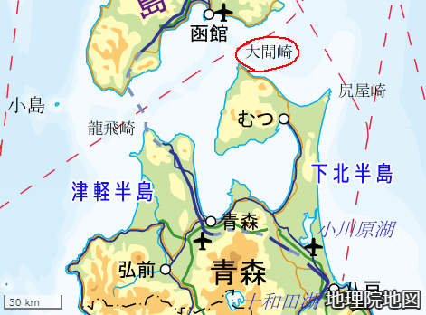 青森県の地図（国土地理院地図）