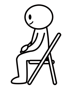 椅子に座って待つイメージ（＊イラスト：ちょこぴよさん）