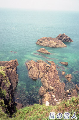 大野亀岩付近の海岸　佐渡島一周ツーリングの写真